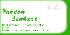 marton linhart business card